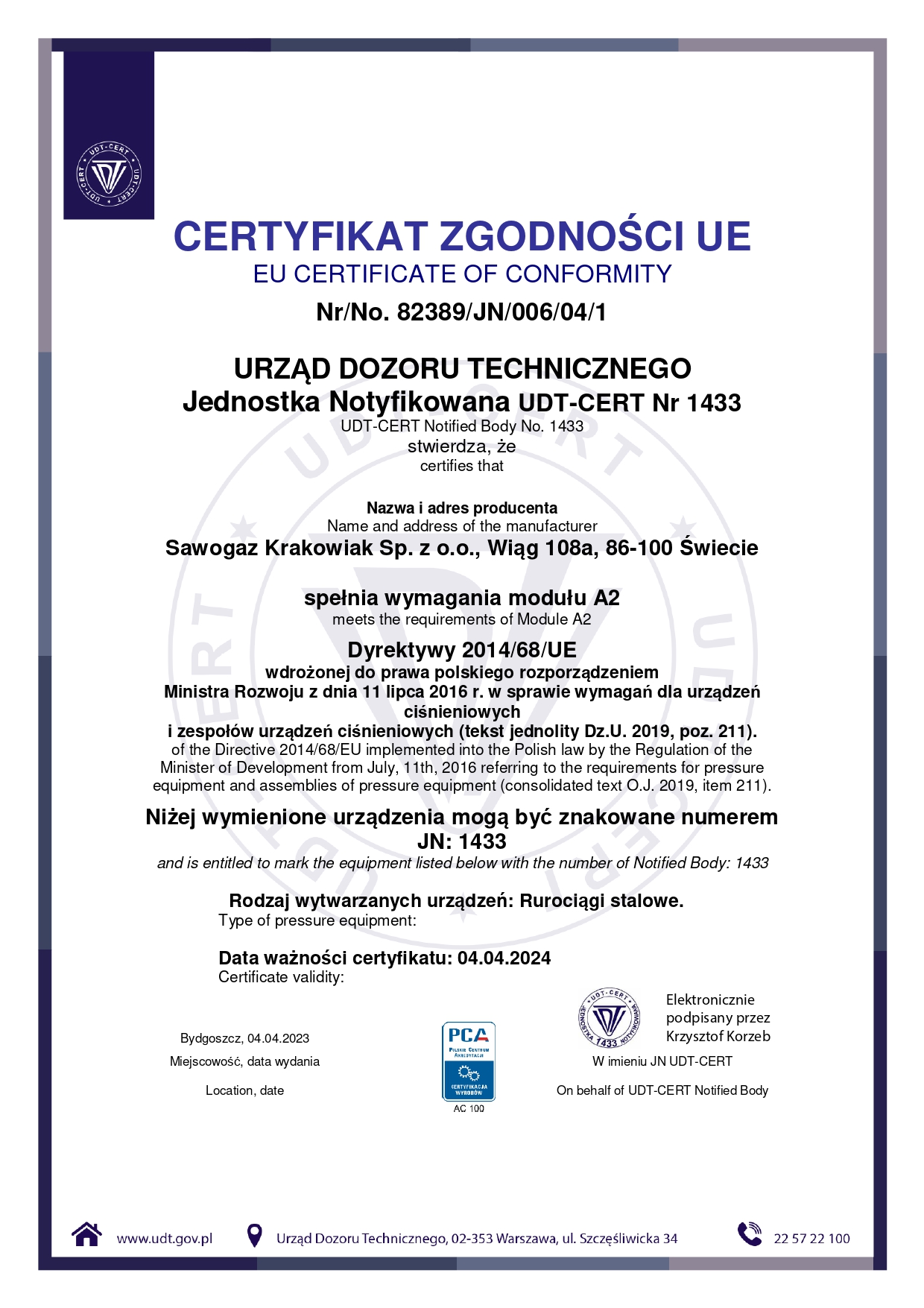 certyfikat